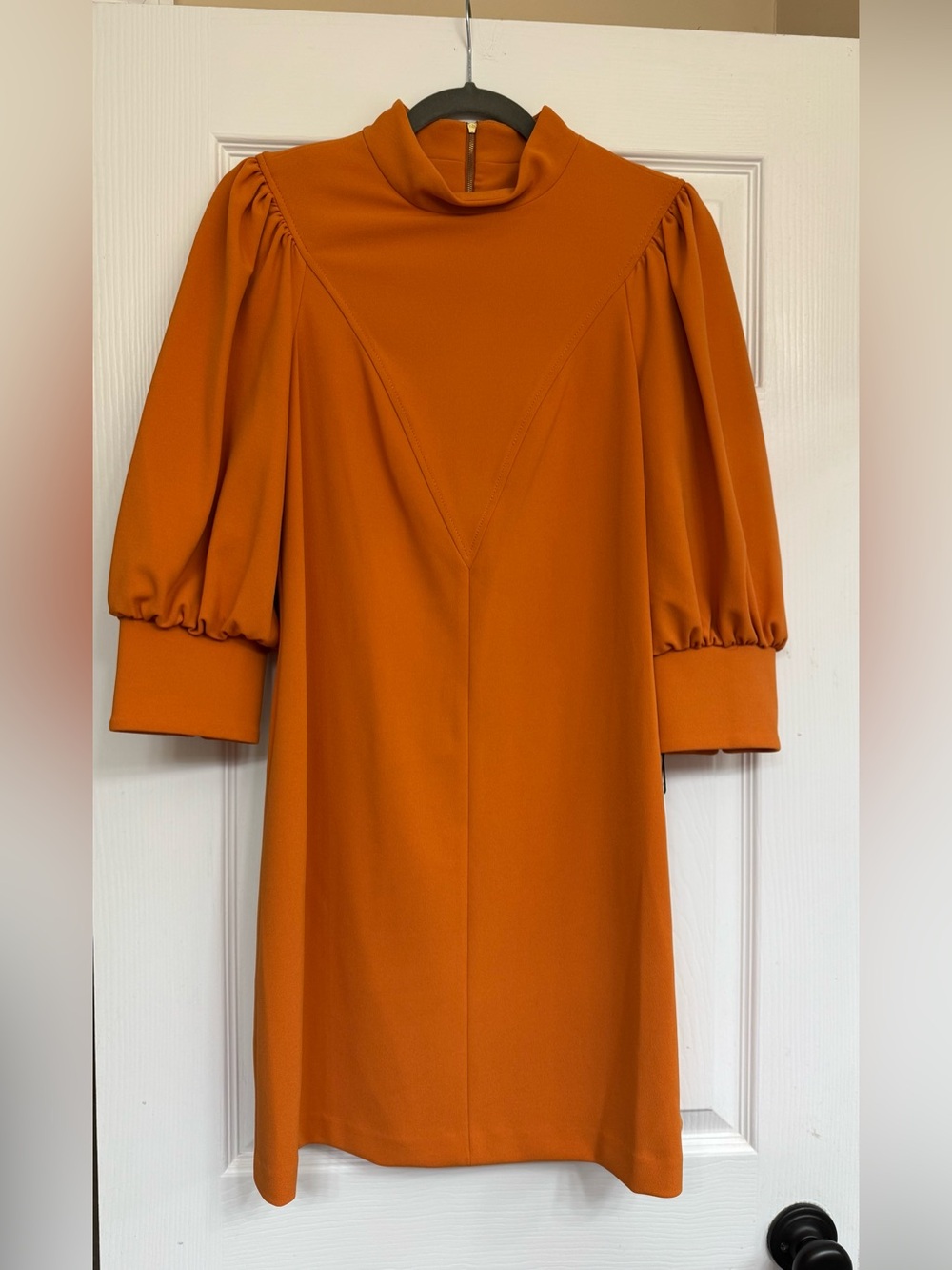 Calvin Klein Orange Puff-Sleeve Mini Dress 10